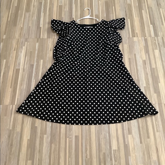 Lane Bryant Ruffle Sleeve Polka Dot Fit and Flare Dress 14/16 - Picture 2 of 9